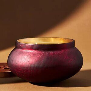 *~* Large Anthropologie Aurelie Fig Tree Candle  new years Red Glass*~*